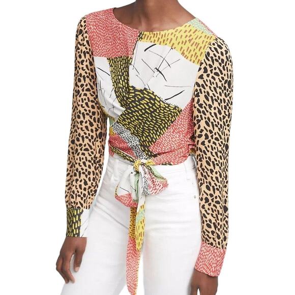 Multicolor Wrap Blouse Size XS - Picture 4 of 4